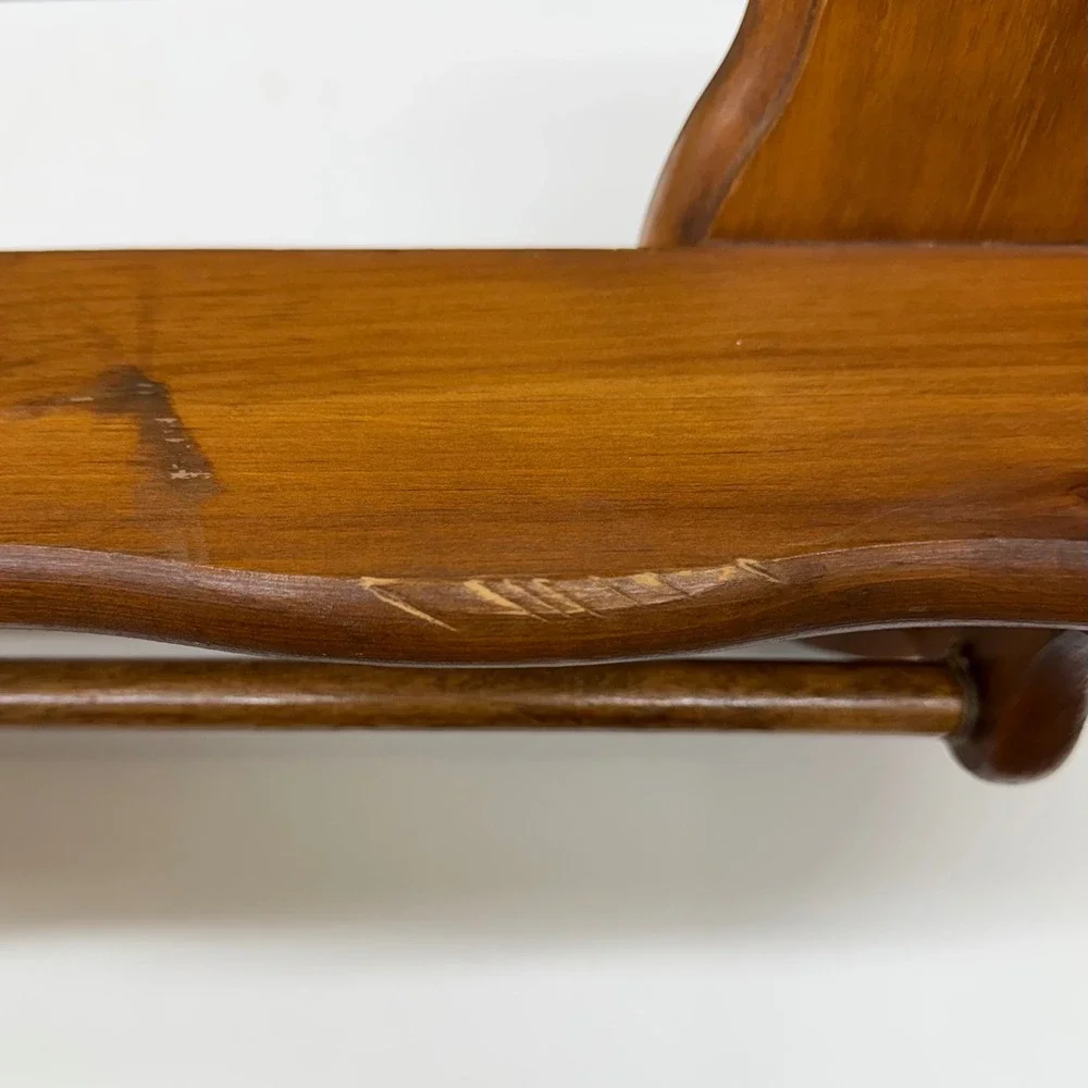 Vintage‎ Wooden Wall Shelf with Towel Bar and Hook Brown Rustic Home Decor 23in